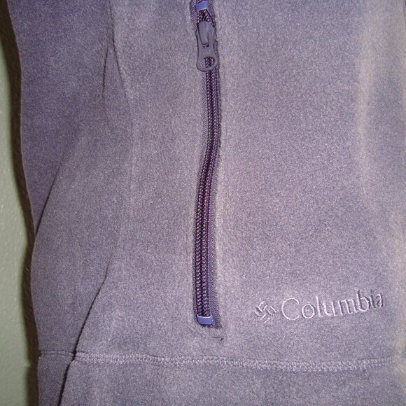 Columbia Fleece Vest Zip Front & Pockets Light Purple Size M - Picture 7 of 9